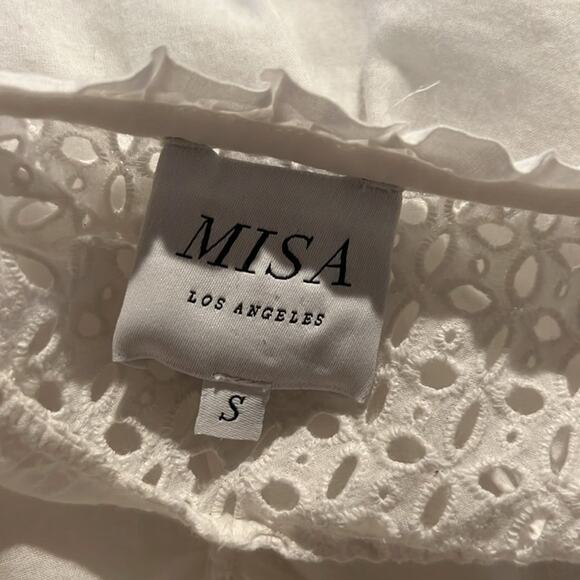 Misa Los Angeles Sarika Mini Dress White Flutter Sleeve Size Small - Picture 4 of 5